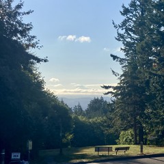 View from Council Crest toward Mt. Hood, which is visible